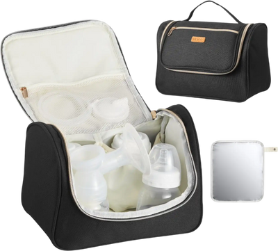 Vevor Breast Pump Bag Wearable Breast Pump Carrying Case with Waterproof Mat Black New