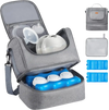 VEVOR Breast Pump Bag, Breast Feeding Bag with Ice Pack, Fits for S1/S2, Pumping Accessories & Breastmilk Storage, Portable Pump Carrying Case for Work, Travel and Family Use, Grey