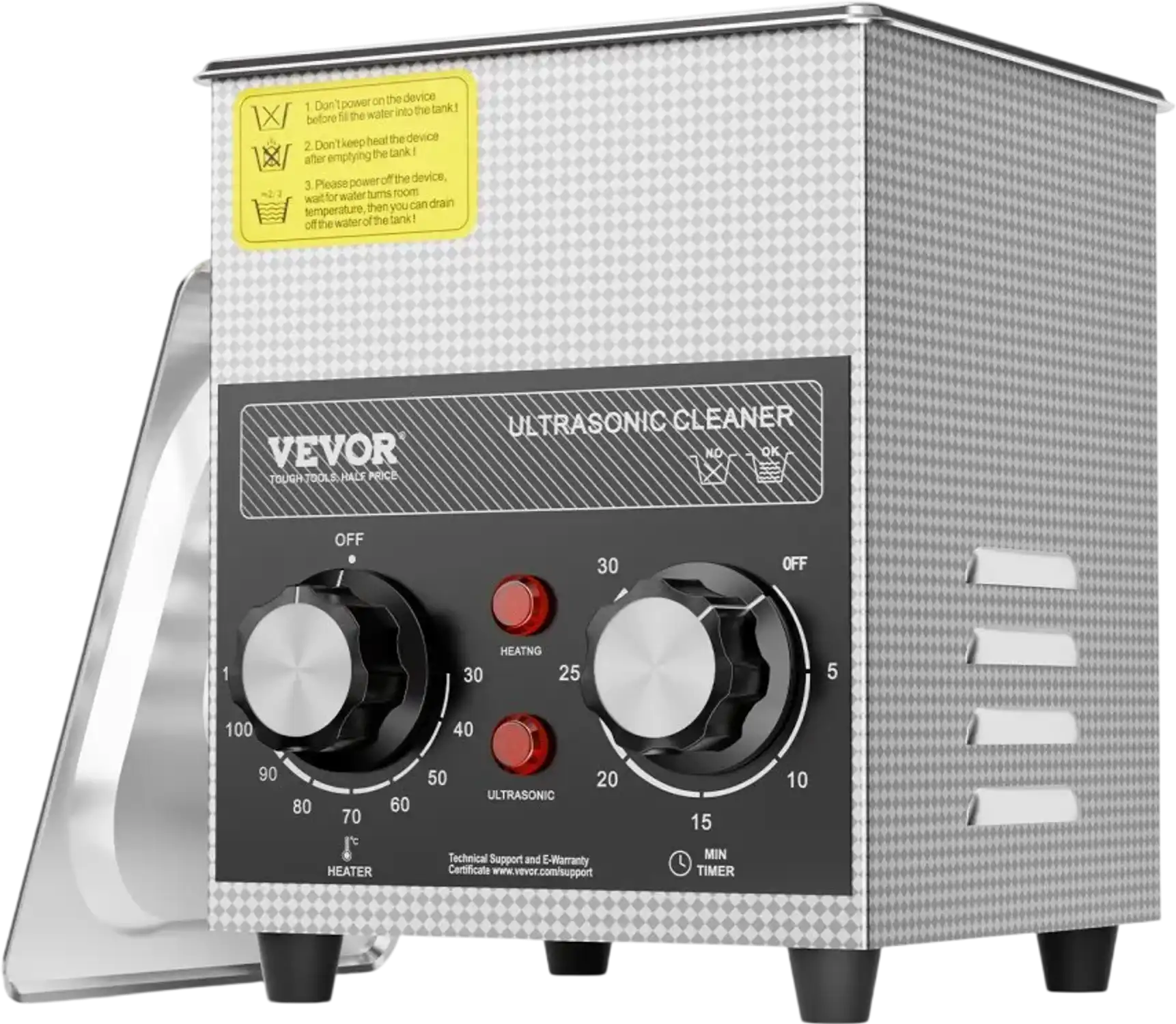 Vevor Ultrasonic Cleaner 2L Digital Sonic Cavitation Machine with Heater Timer Basket New
