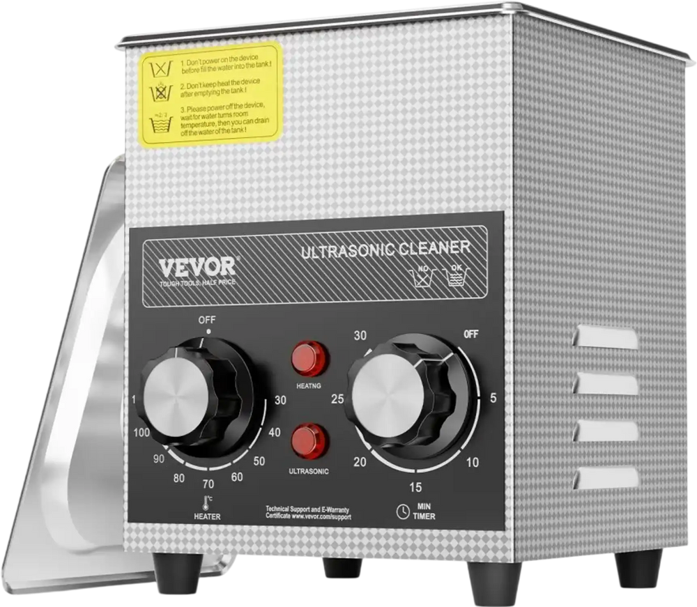 VEVOR 2L Ultrasonic Cleaner with Heater Timer & Basket, Professional Digital Sonic Cavitation Machine, 60W Cleaning Machine for Watch Instruments, Glasses, Coin, Metal Parts, Tool