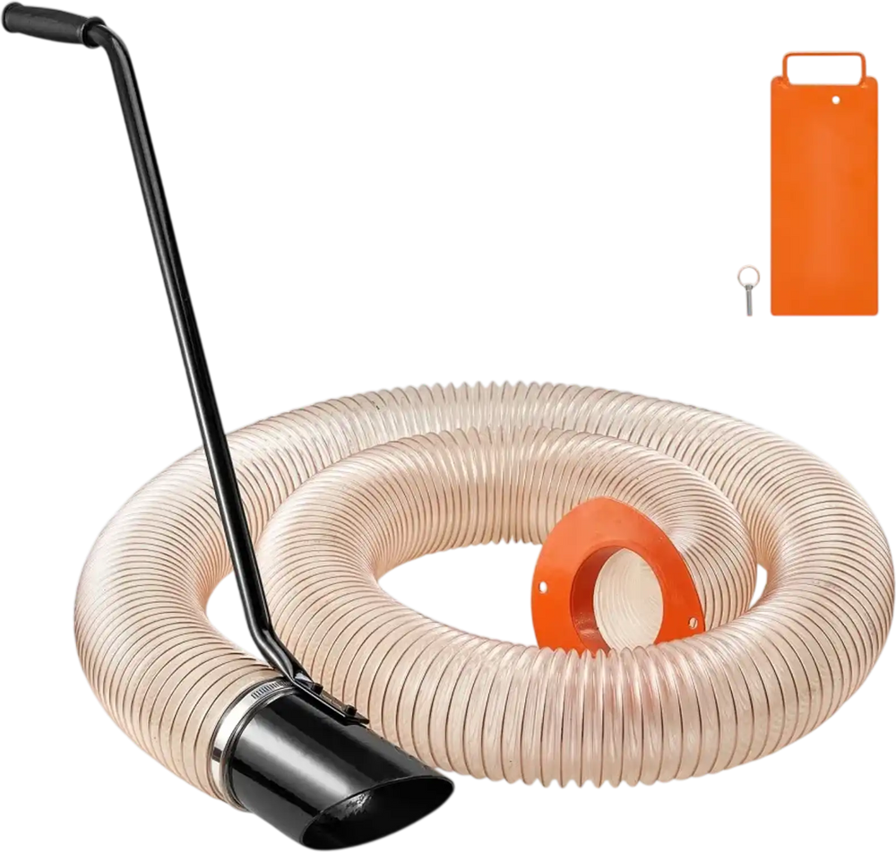 VEVOR Wood Chipper Shredder Mulcher Leaf Vacuum Kit, 4.3 Inch x 13.1 ft Heavy Duty Universal Woodchipper Accessory, 4 inch Diameter for Large Volume Feeding,Fit Mainstream Brand (Chipper NOT Included)