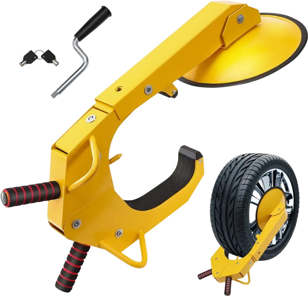 VEVOR Wheel Lock Clamp, 1 Pack Trailer Wheel Lock, Heavy-Duty Anti Theft Tire Lock, Adjustable Tire Boot Lock Tire Claw, Trailer Wheel Locks for RV Trailers, Cars, Trucks, SUVs