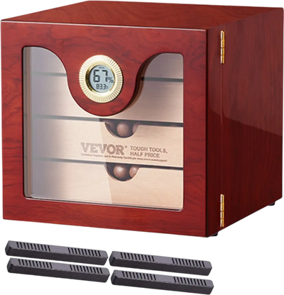 Vevor Cigar Humidor Cabinet Spanish Cedar Wood 50-100 Cigars New