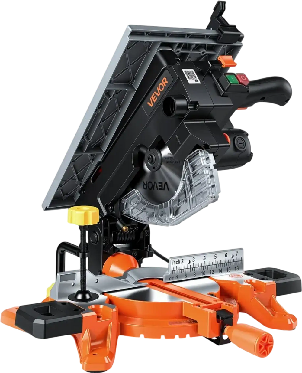 VEVOR Compound Miter Saw, 8-1/4 inch Blade, 2-in-1 Miter/Table Saw, with Precision Laser Alignment, Adjustable Angles, 4800 RPM, with Splash Guard, for Cutting Wood, Metals, Laminates, and Plastic