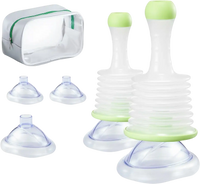 VEVOR Choking Rescue Device, Portable Airway Clear Anti Choking Suction Device with 5 Multi-size Masks and 1 Storage Bag, First Aid Kit for Removing Blocked Objects, for Home, School, Travel