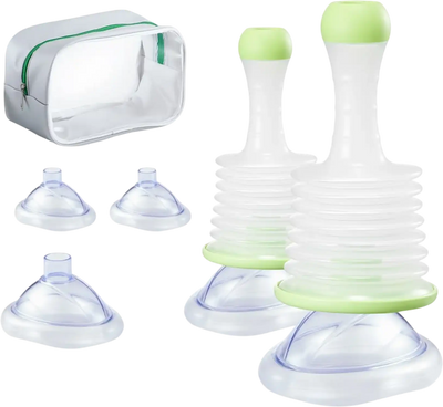 VEVOR Choking Rescue Device, Portable Airway Clear Anti Choking Suction Device with 5 Multi-size Masks and 1 Storage Bag, First Aid Kit for Removing Blocked Objects, for Home, School, Travel
