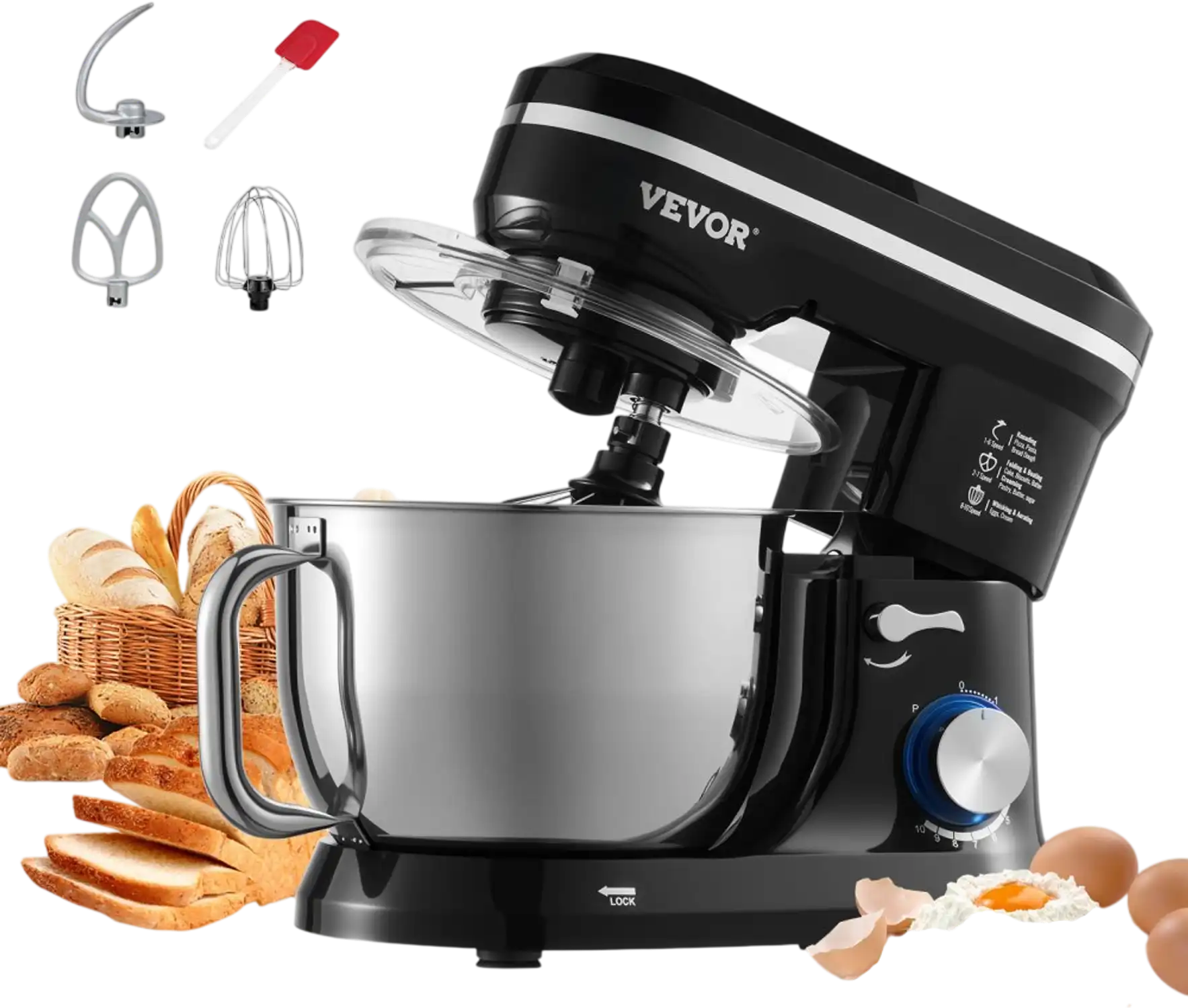 Vevor Stand Mixer 5.1 Qt Tilt-Head Food Mixer Black New