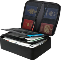 VEVOR Fireproof Document Box, 1832 ℉ Heat Insulated Fireproof & Waterproof Box with Lock, Portable Multi-Layer Home Office Travel File Storage Organizer, for Passports, Important Documents, Files