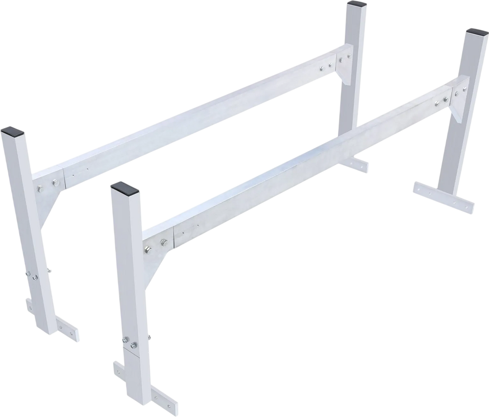VEVOR Van Roof Ladder Rack, 2 Bars Aluminum Alloy Roof Ladder Racks, 400 LBS Capacity Rain-Gutter Van Roof Rack, Adjustable Length 51.2" to 81.1", Van Ladder Rack for Van, Cargo, Trailer