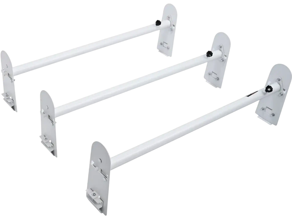 VEVOR Van Roof Ladder Rack, 3 Bars Alloy Steel Roof Racks, 750 LBS Capacity Rain-Gutter Roof Rack, Adjustable Length 40.2" to 74.8", Van Ladder Rack Compatible with Chevrolet Express, GMC Savana, etc