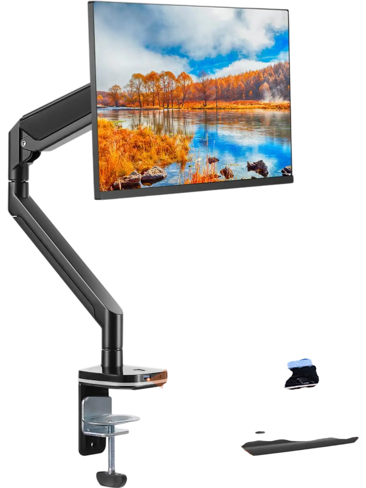 Vevor Monitor Mount Single Gas Spring Desk Arm with USB for 13