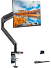 VEVOR Single Monitor Mount with USB, Supports 13"-35" Screen, Adjustable Gas Spring Monitor Arm, Holds up to 26.4 lbs, Monitor Arm Desk Mount with C-Clamp/Grommet Mounting Base, VESA Mount 75/100mm