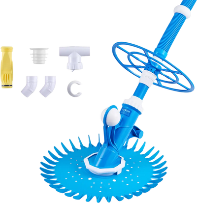 VEVOR Suction Pool Cleaner, Automatic Pool Vacuum Cleaner, Suction Side Automatic Pool Cleaner, Suction Vacuum Pool Sweeper with 12 Hoses, for In-ground Pool and Above-ground Pool Up to 20 x 35 ft
