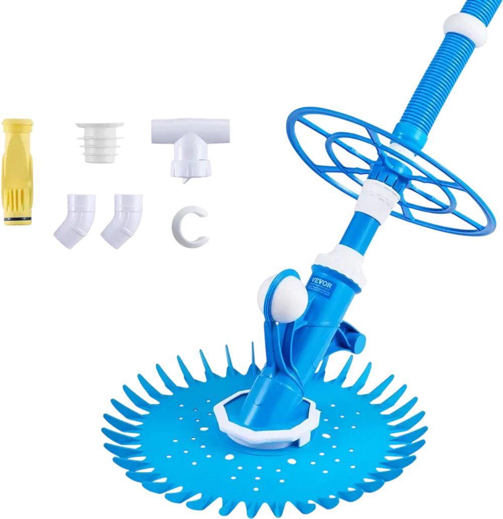 VEVOR Suction Pool Cleaner, Automatic Pool Vacuum Cleaner, Suction Side Automatic Pool Cleaner, Suction Vacuum Pool Sweeper with 12 Hoses, for In-ground Pool and Above-ground Pool Up to 20 x 35 ft