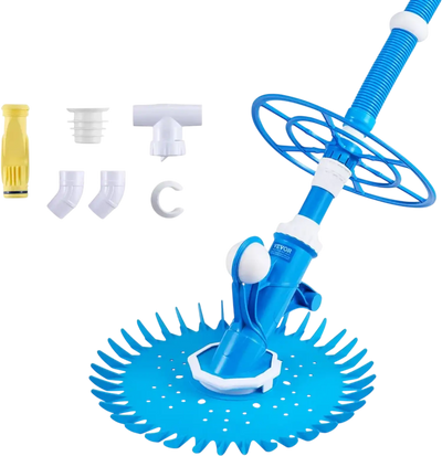 Vevor Pool Cleaner Automatic Suction Vacuum with 12 Hoses for In-Ground and Above-Ground Pools New