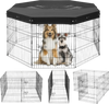 VEVOR Dog Playpen, 8 Pcs 30"H x 24"W Panels Foldable Metal Pet Exercise Pen, Dog Fence Indoor and Outdoor Pen with Door, 600D Oxford Fabric Top Cover, Pet Playpen for Dogs, Cats, Other Small Animals