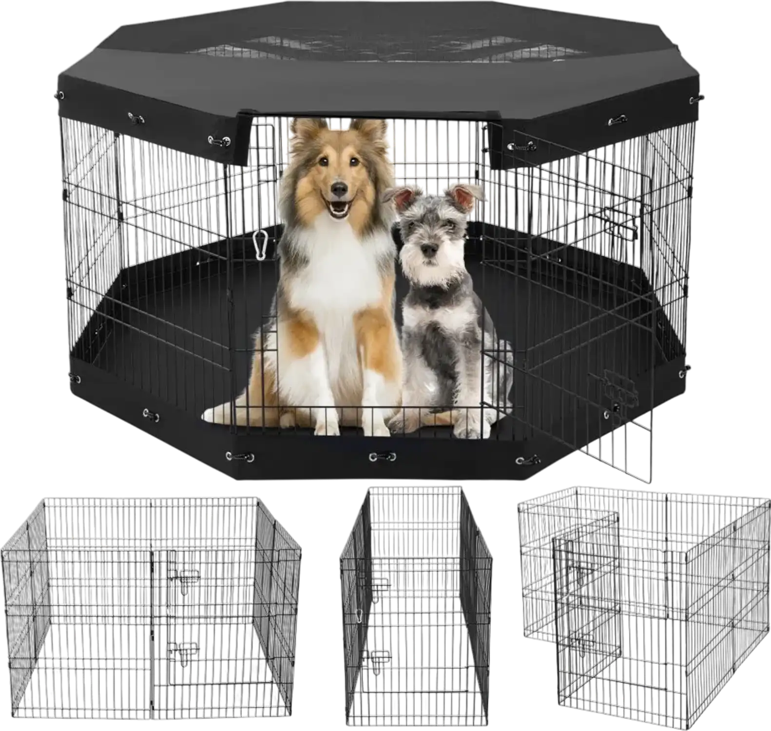 Vevor Dog Playpen Foldable Metal Exercise Pen with Pad Cover 30