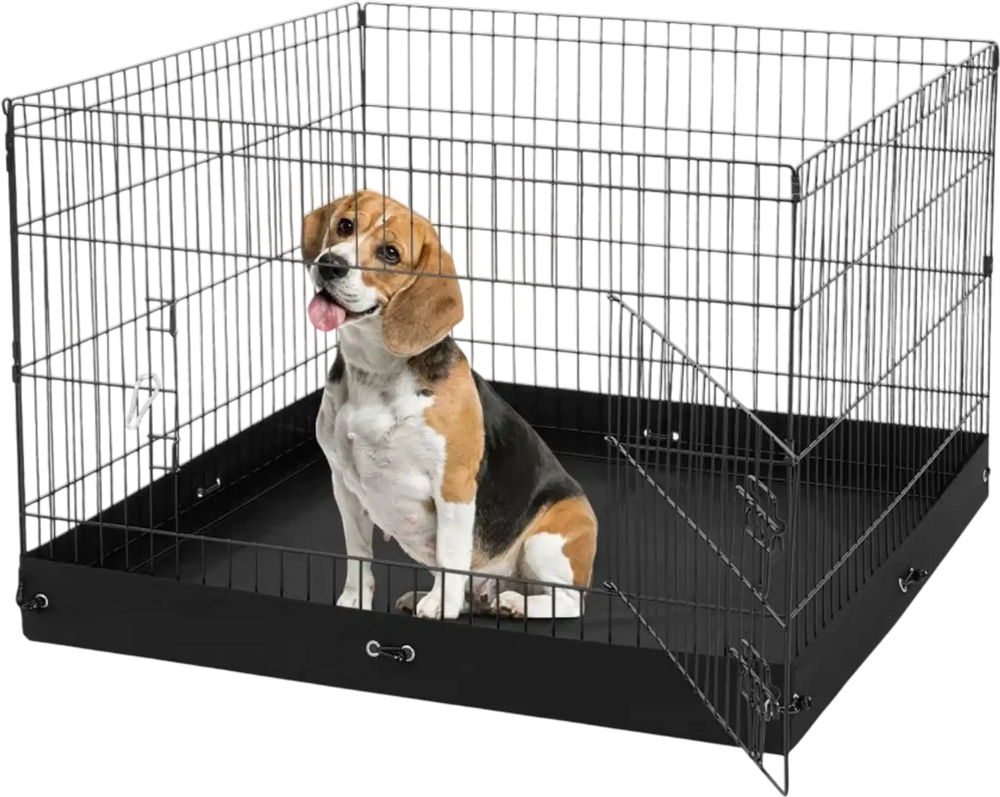 VEVOR Dog Playpen, 4 Pcs 24 x 36 in Panels Foldable Metal Pet Exercise Pen, Dog Fence Indoor and Outdoor Pen with Door and 600D Oxford Fabric Bottom Pad, for Dogs, Cats and Other Small Animals