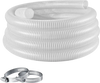 VEVOR Suction Hose 2" x 25 ft Heavy Duty PVC Suction Pump Hose Assembly, for Swimming Pools Trash Pump, Water Transfer, High Pressure Resistance, Weather-Proof & Burst-Resistant, with Clamps, White