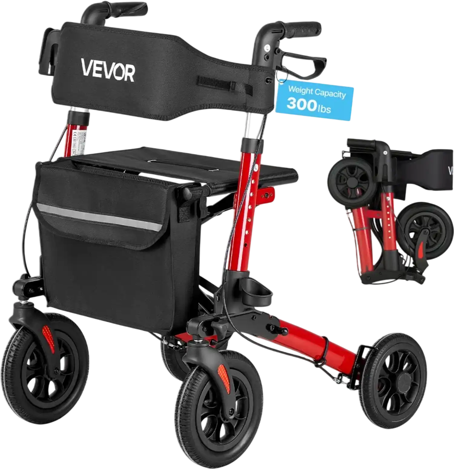 Vevor Rollator Walker Ultra Compact 3-Fold Walker with Seat New