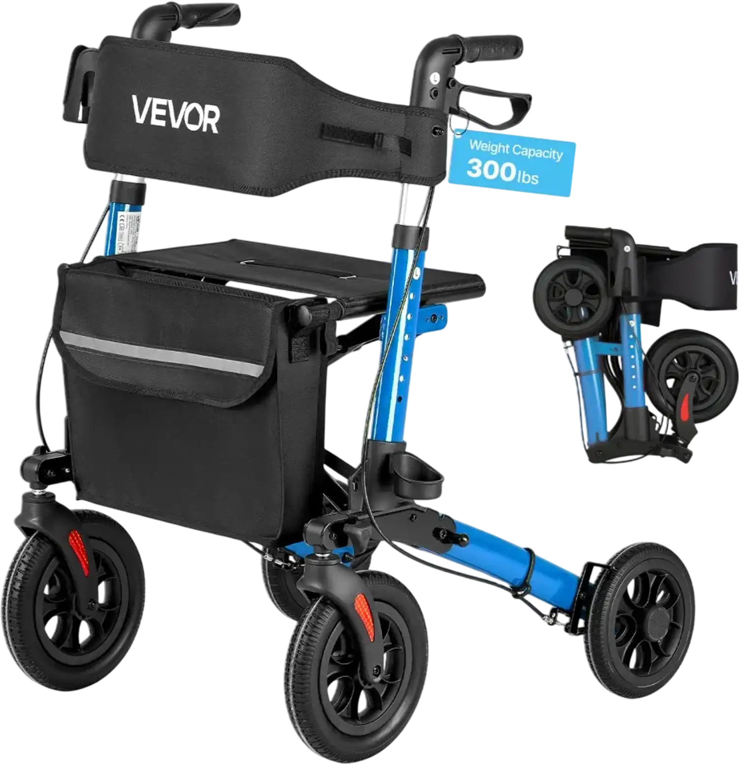 Vevor Rollator Walker Ultra Compact 3-Fold Walker with Seat New