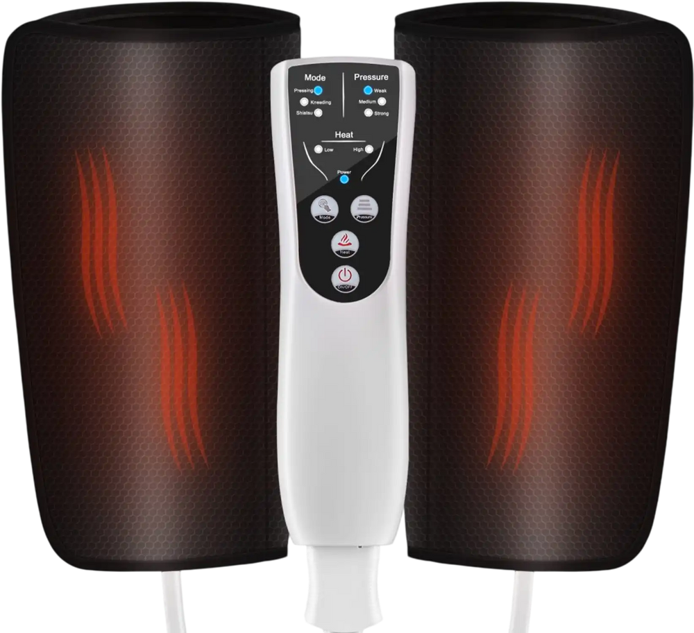 VEVOR Leg Massager with Heat, Air Compression Calf Massager with 3 Modes & 3 Intensities, 2 Heating Levels, Calf Wraps Massager with Handheld Controller for Leg Circulation and Swelling Pain Relief
