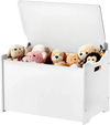 VEVOR Kids Storage Bench, Wooden Toy Box Chest with Backrest, Large Storage Cabinet with Safety Hinge, Toddlers Storage Bench for Playroom, Living Room or Entryway, 23.5 x 14.5 x 21.46 in, White