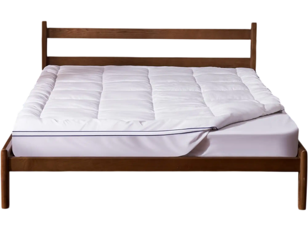 VEVOR Mattress Topper, Queen Size, 1" Thickness, Fiber Fill Pad with Detachable and Washable Layer, Comfortable Supportive, Cooling, Breathable, with Detachable Bedside Pocket for Holding Small Items