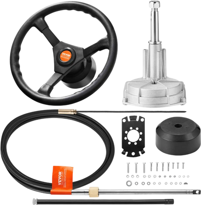 Vevor Outboard Steering System Marine Rotary Steering Kit with 15' Cable and 13.5