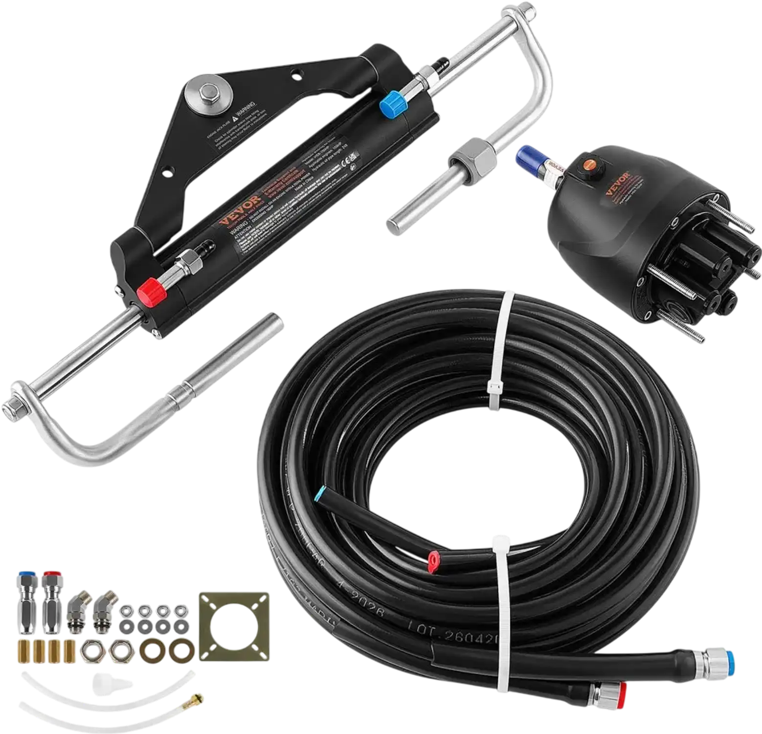 Vevor Hydraulic Steering Kit 150 HP Outboard Steering System 20' New
