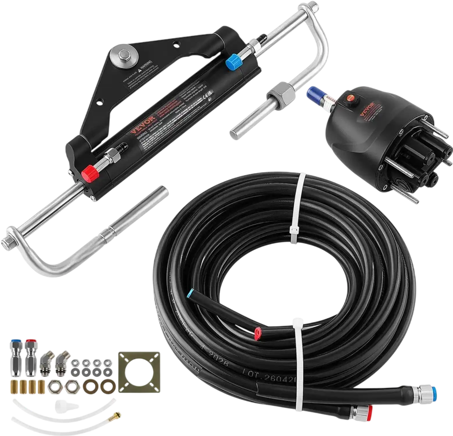 Vevor Hydraulic Steering Kit 150HP Outboard Marine Boat Steering System 24' New
