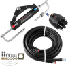 VEVOR Hydraulic Steering Kit 150HP Hydraulic Outboard Steering System 24 ft, Marine Boat Steering System, 2.5 MPa Helm Pump, Two-Way Lock Cylinder, 24 Feet High-Strength Hoses, for Single-Engine Use