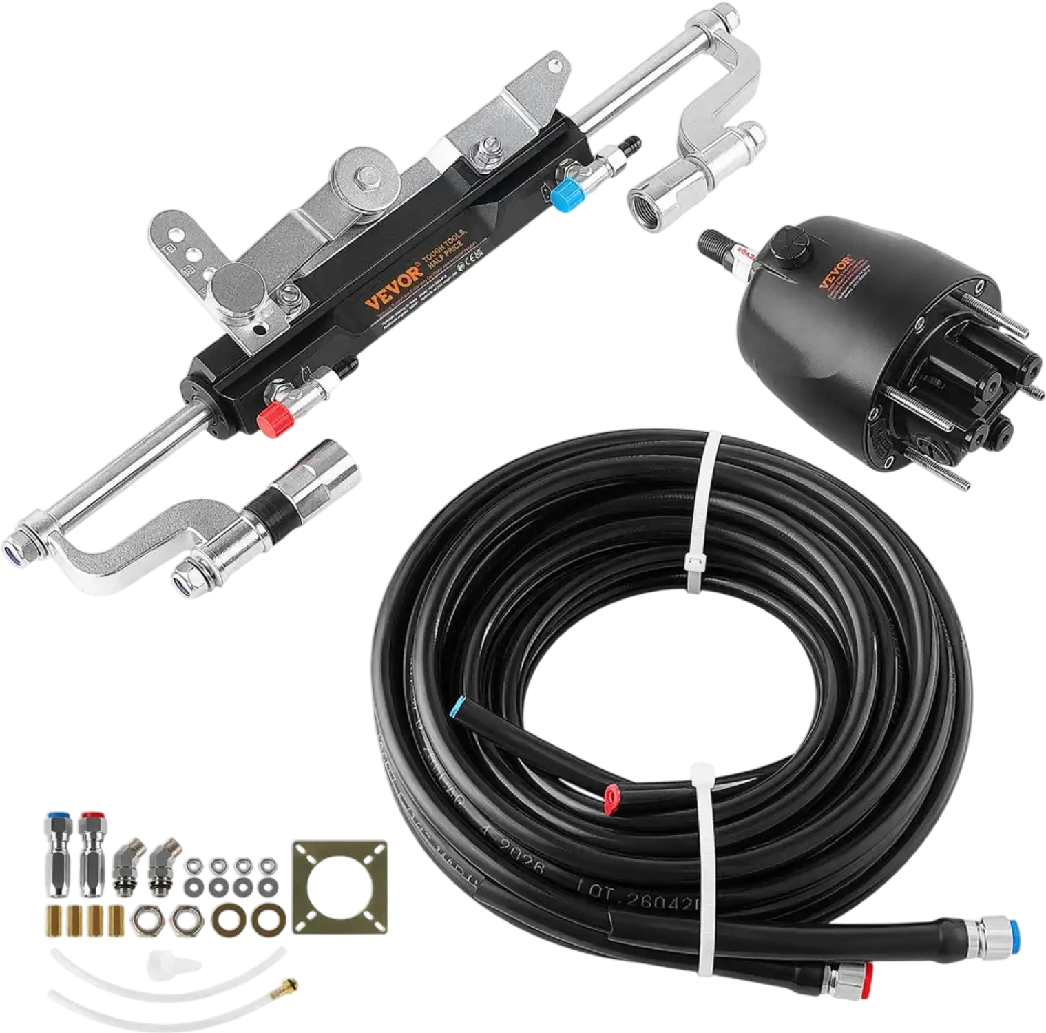 Vevor Hydraulic Steering Kit 300HP Outboard Marine Boat System 26' New