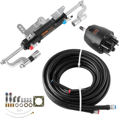Vevor Hydraulic Steering Kit 300HP Outboard Marine Boat System 26' New