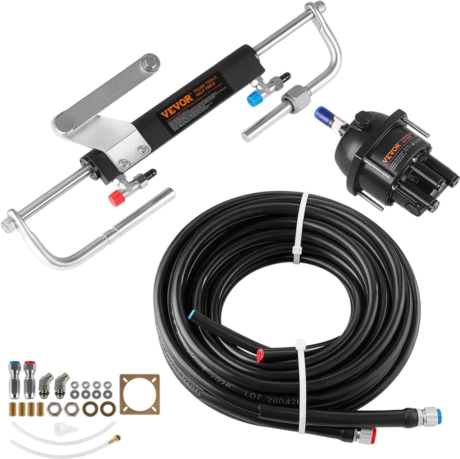 Vevor Hydraulic Steering Kit 90HP Marine Boat Outboard System 24' New