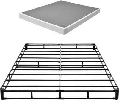 VEVOR Box Spring, Queen Size Bed Frame with Washable Fabric Cloth, Heavy Duty Metal Frame for Queen Bed, 5.1 in Mattress Foundation, 3500 lbs Max Weight Capacity, Easy Assembly, 79.1 x 59.6 x 5.1 in
