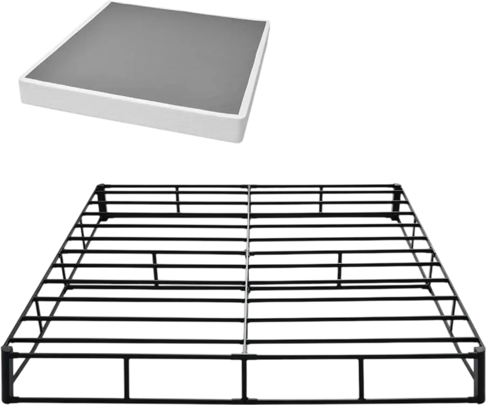 VEVOR Box Spring, King Size Bed Frame with Washable Fabric Cloth, Heavy Duty Metal Frame for King Bed, 9 in Mattress Foundation, 3500 lbs Max Weight Capacity, Easy Assembly, 79.1 L x 75.8 W x 9.1 H in