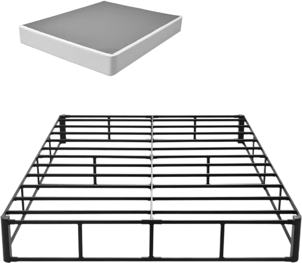 VEVOR Box Spring, Queen Size Bed Frame with Washable Fabric Cloth, Heavy Duty Metal Frame for Queen Bed, 9 in Mattress Foundation, 3500 lbs Max Weight Capacity, Easy Assembly, 79.1L x 59.6W x 9.1H in