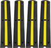 VEVOR 3.28 ft Cable Protector Ramp, 4 Pack of 1 Channel, 18000 lbs/axle Capacity Heavy Duty Rubber Speed Bumps, Floor Cord Cable Protector Wire Cover, for Residential Areas, Private Garages, Gardens