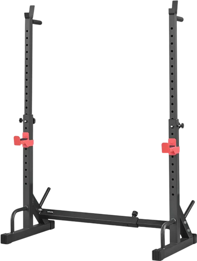 VEVOR Power Cage Squat Rack, Home Gym Power Rack with Adjustable Height & Width, 550LBS Strength Training Workout Equipment with Barbell Storage Racks & J-Hooks for Bench Press, Squat, Weight Lifting