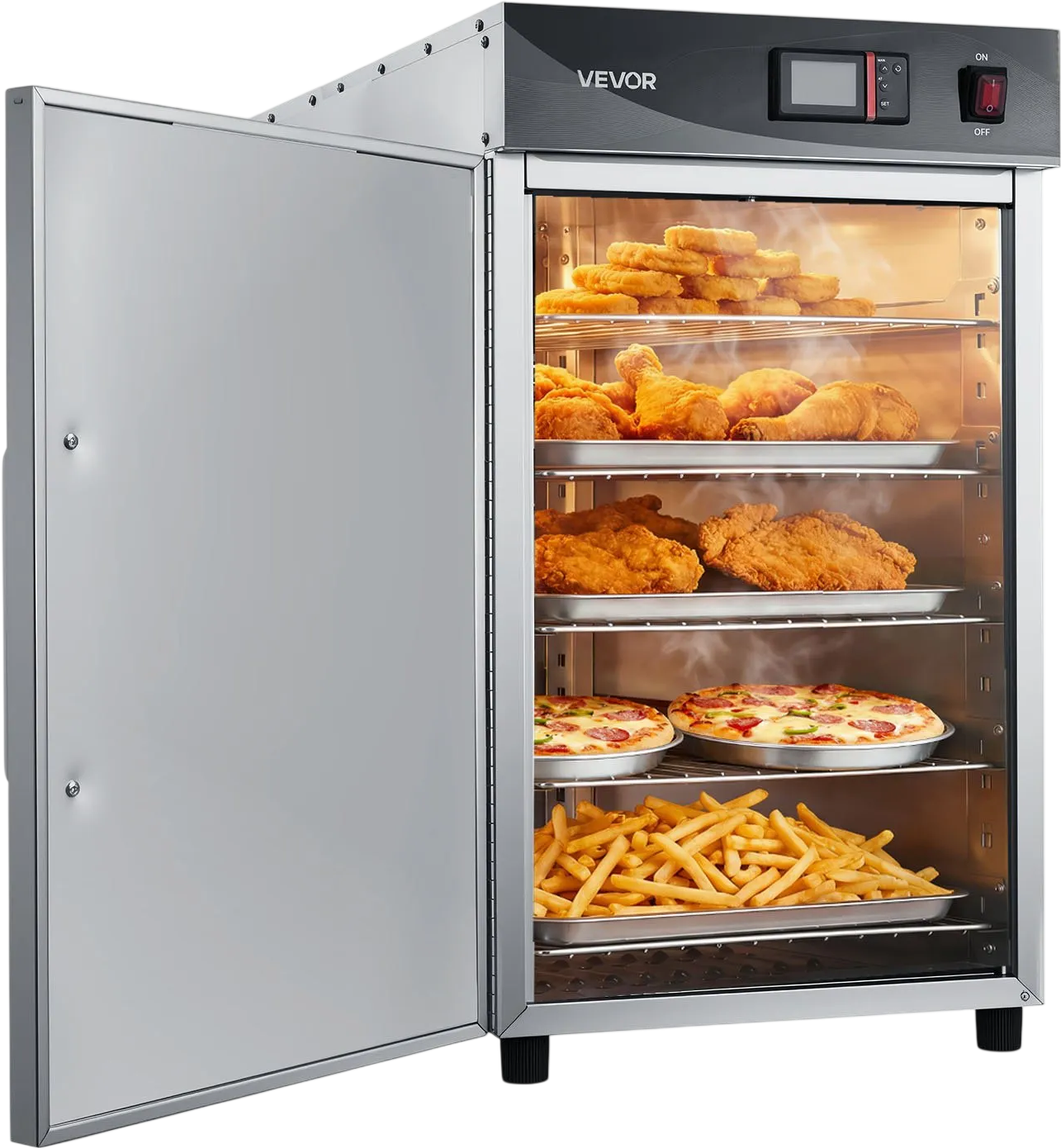 Vevor Hot Box Food Warmer 5-Tier 100 Qt. Single Door with Water Tray Adjustable Shelves 800W New