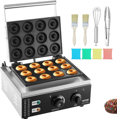 Vevor Donut Maker Commercial 12-Hole Electric Non-Stick 1550W New