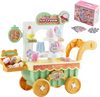 VEVOR Ice Cream Cart for Kids, 27 PCS Accessories, Pretend Play Store with Storage Trolley with Pretend Money, Sound & Light Effects, Montessori Educational Ice Cream Truck Toys for Toddlers 3+