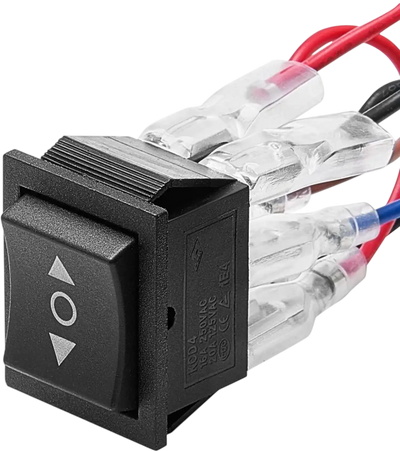 VEVOR Rocker Switch, 6 Pin Momentary DPDT Rocker Switch, 3-Position (ON)-Off-(ON) Polarity Reversing Switch AC 250V/16A 125V/ 20A for Auto Car Boat Household Appliances