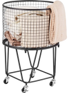 VEVOR Laundry Cart, Rolling Round Grocery Utility Cart with 360° Swivel Wheels, 60 LBS Large Load Capacity, Heavy Duty Carbon Steel Shopping Basket for Laundry, Shopping, Camping, Grocery, Luggage