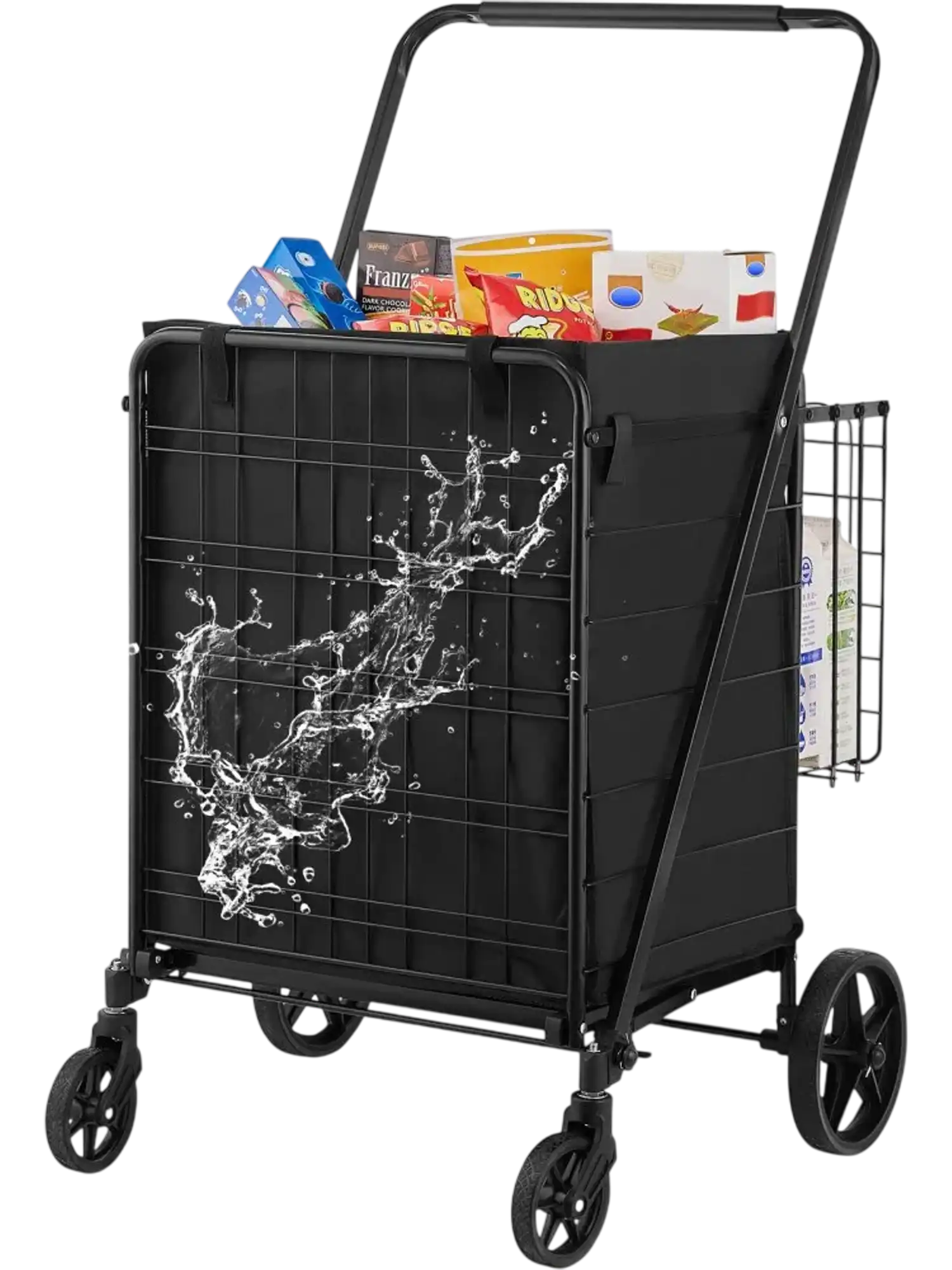 Vevor Shopping Cart Folding Jumbo Grocery Utility Cart with Removable Waterproof Liner New