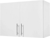 VEVOR Laundry Room Wall Cabinet, 2-Tier Wall Mounted Hanging Cabinet with Adjustable Shelf, 32 in Cupboard Storage with 2 Doors, for Bathroom, Kitchen, Laundry, 16 x 32 x 24 in (D x W x H), White