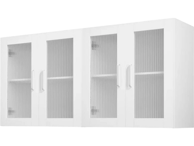 Vevor Wall Cabinet Laundry Room 2-Tier Wall Mounted Storage Cabinet Set of 2 White 12