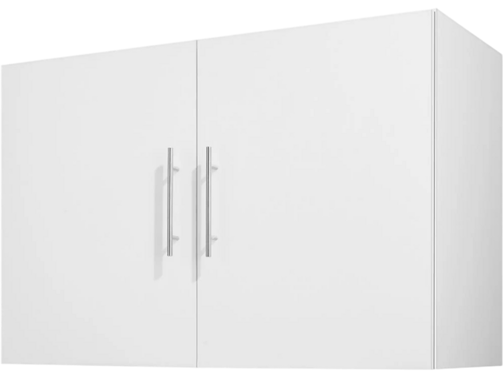 VEVOR Laundry Room Wall Cabinet, 2-Tier Wall Mounted Hanging Cabinet with 2 Doors, Cupboard Organizer with Adjustable Shelf, for Bathroom, Kitchen, Garage, Laundry, 16 x 36 x 24 in (D x W x H), White