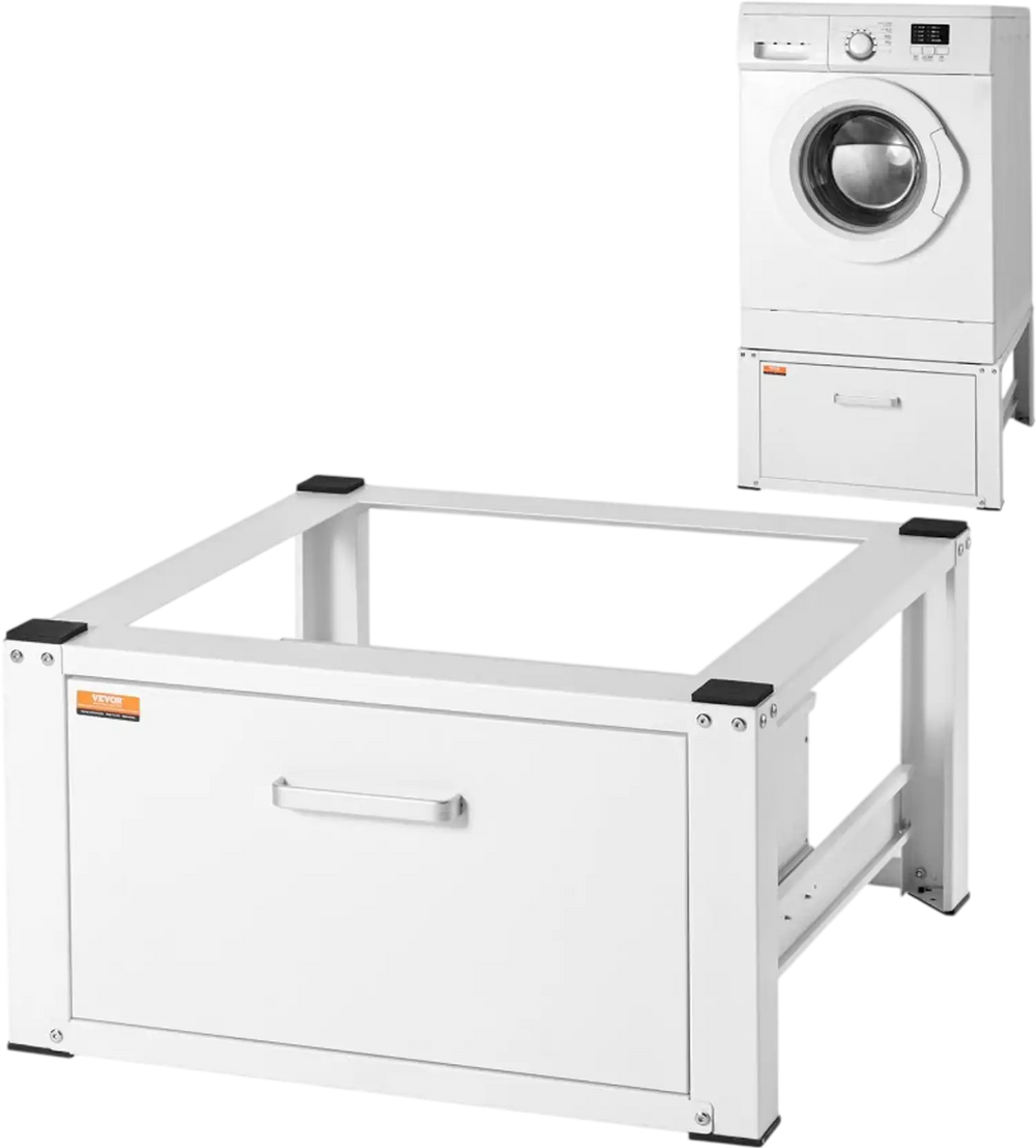 VEVOR Laundry Pedestal 27" Wide 14.4" Height, Washer And Dryer Base Stand Platform Universal Fit 660lbs Capacity, Heavy Duty Multi-Functional Base for Washing Machine with Drawer & Rich Accessories